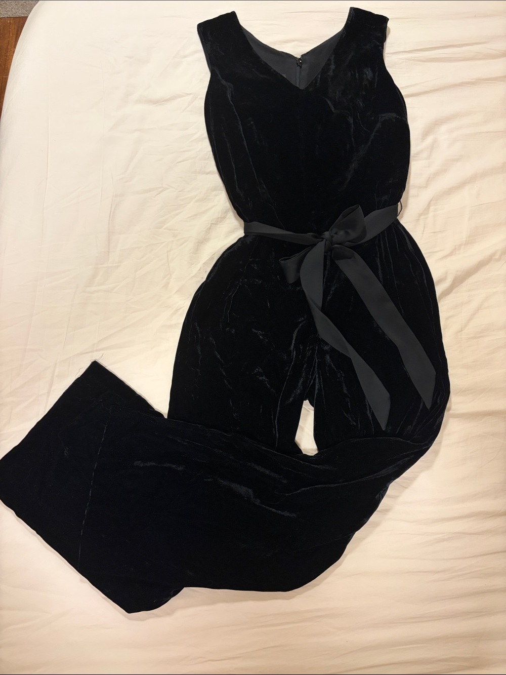 Talbots Black Velvet Jumpsuit
